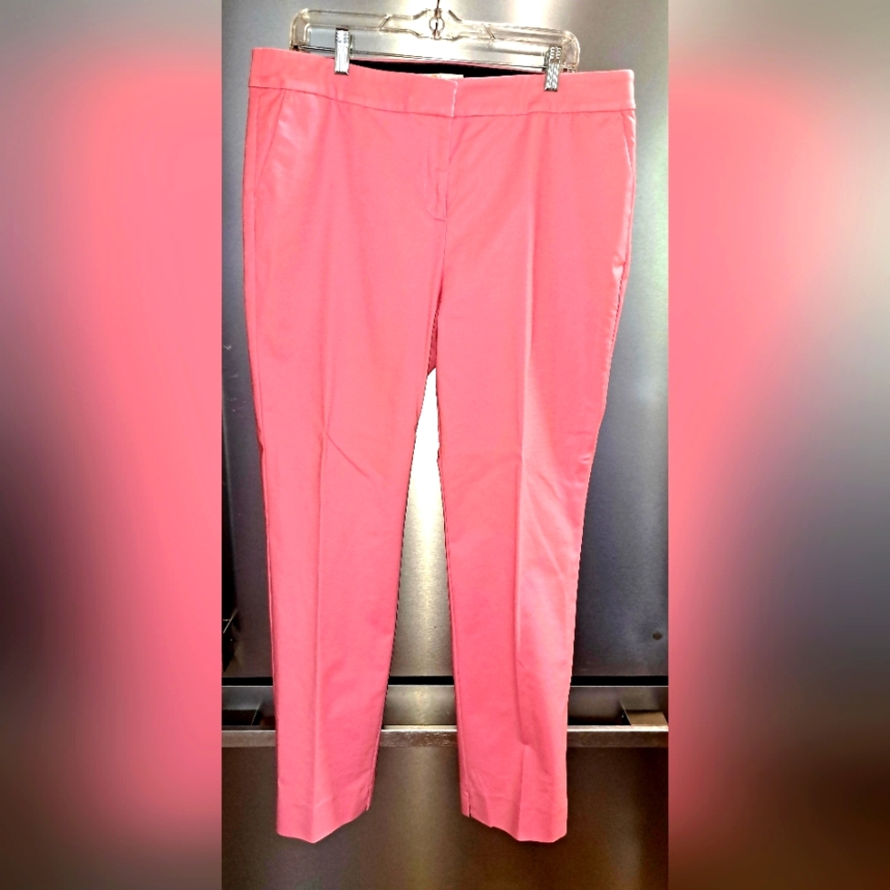 Boden Pants Chinos Straight Leg High Rise Cotton Strtch Pink Rose Career Wear 14